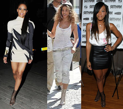 Ciara wore the hot heels with a lightning bolt sweater dress Beyonce kept 