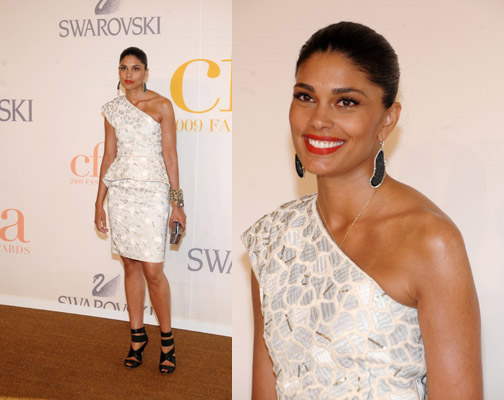 Designer Rachel Roy was also at hand for the event in a one shoulder 
