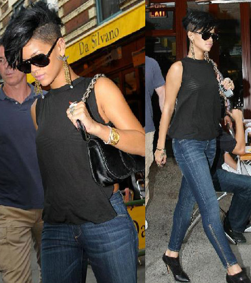 She debuted her new shaved sides recently on an outing in NYC's West Village 