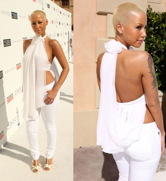 Bombshell Amber Rose sported a sexy take on allwhite with formfitting 