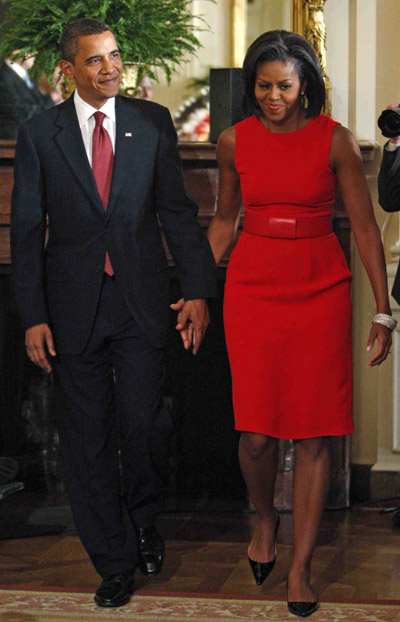 Michelle Obama Red Dress
