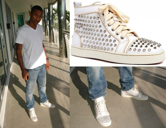 christian louboutin studded sneakers
