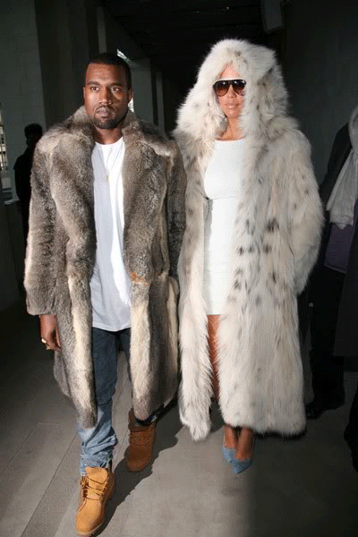 Mens  Fashion Show on Kanye Amber Fur Peta