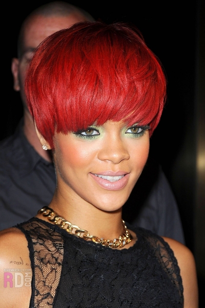 rihanna red hair up. First up Rihanna was spotted