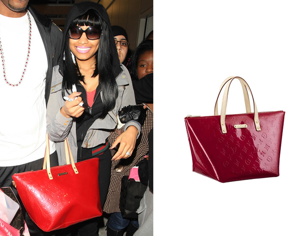 Splurge: Nicki Minaj’s London Heathrow Louis Vuitton Bellevue GM Monogram Vernis Tote – Fashion ...