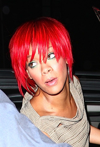 rihanna red hairstyles 2011. Take a trip down Rihanna hair