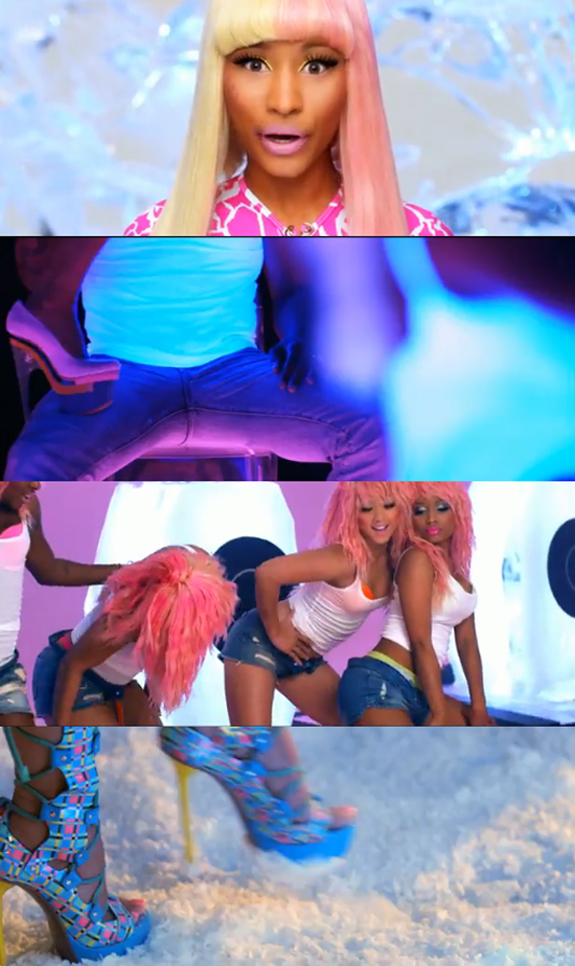 nicki minaj clothes. Nicki Minaj recently released a video for her single, “Superbass“. In the fun clip, Nicki dances around in everything from mini dresses to bathing suits and