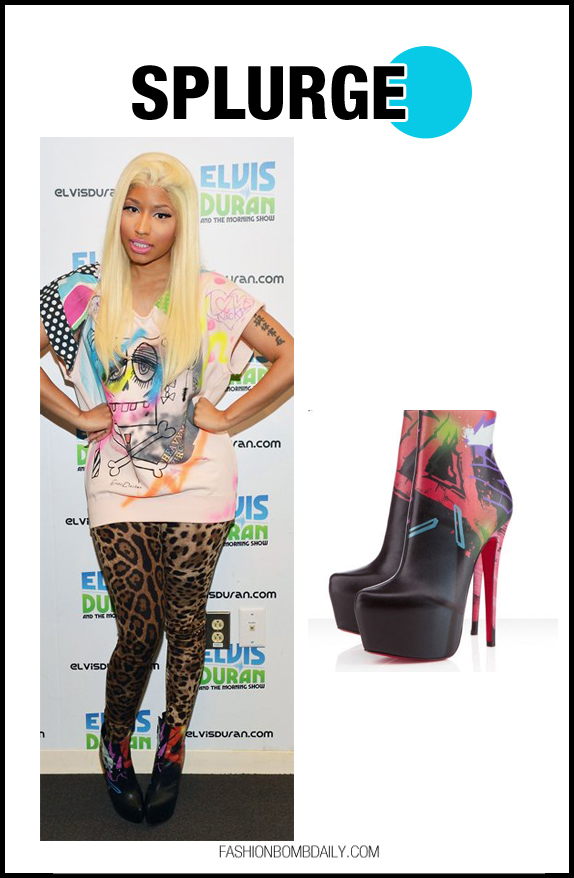 While visiting the Elvis Duran Morning Show she wore a mixed media graphic