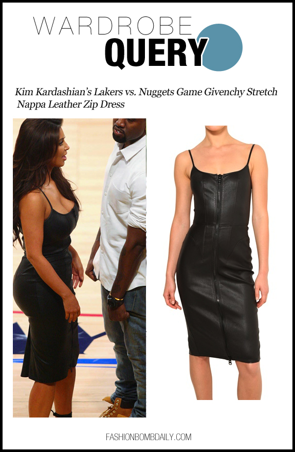 Wardrobe Query Kim Kardashian's Lakers vs Nuggets Game Givenchy Stretch 