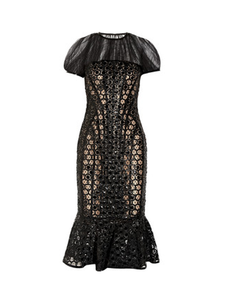 Alexander-McQueen-Honeycomb-Patent-leather-net-dress