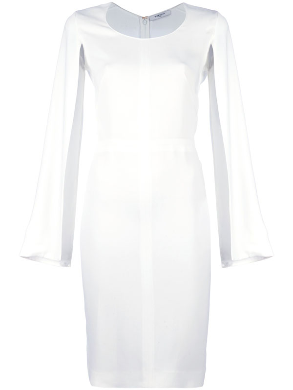 Givenchy-White-Open-Sleeve-Midi-Dress