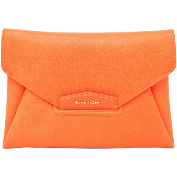bright orange givenchy antigona envelope clutch-f91350