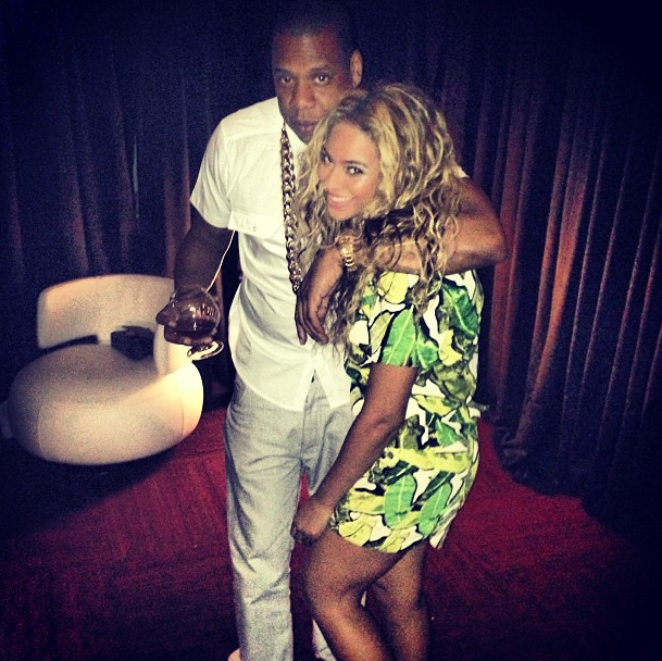 Beyonce's Instagram Topshop Banana Leaf Print Top and Shorts