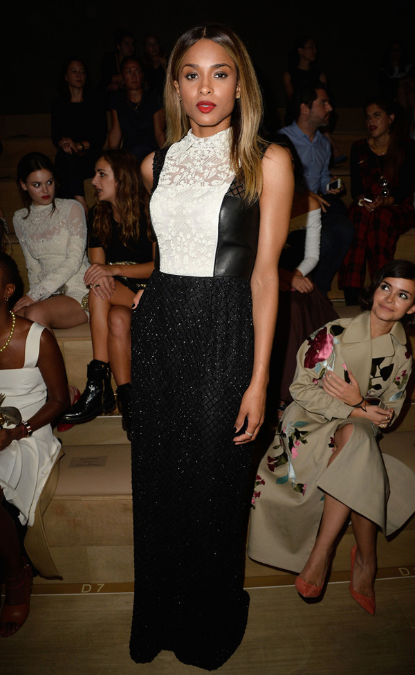 Ciara-Valentino-Spring-2014-Fashion-Show-Fall-2013-Black-and-White-Dress