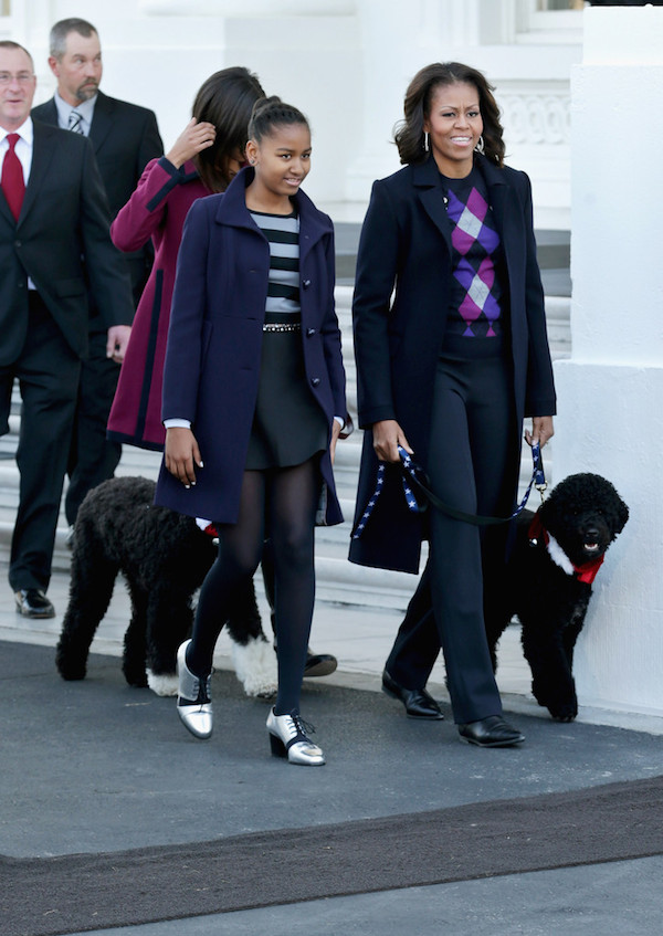 Sasha Obama's White House Christmas Tree Ceremony ASOS Southwark Silver Metallic Lace Up Oxford Heels michelle obama
