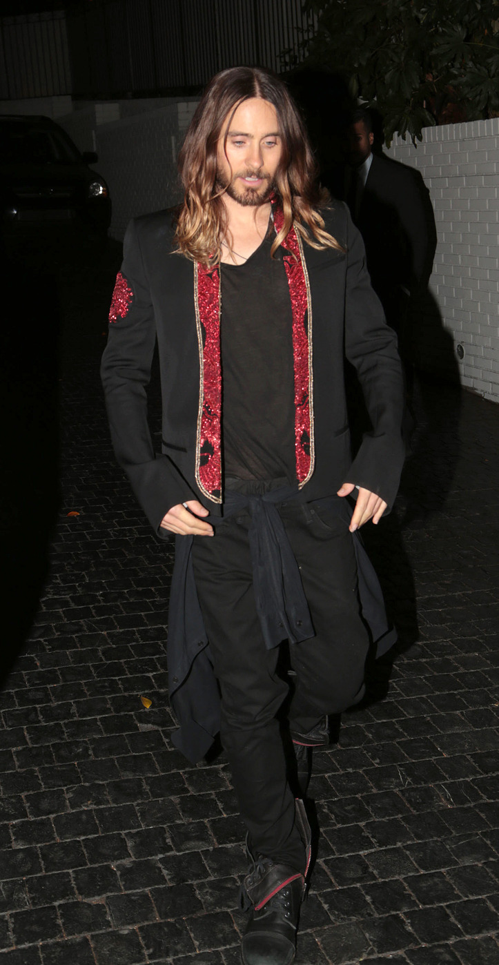 Jared Leto leaving The Grammy Party at the Chateau Marmont in West Hollywood