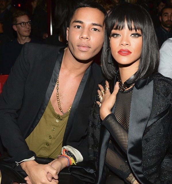 Olivier Rousteing posed with Rihanna a the Balmain show after party