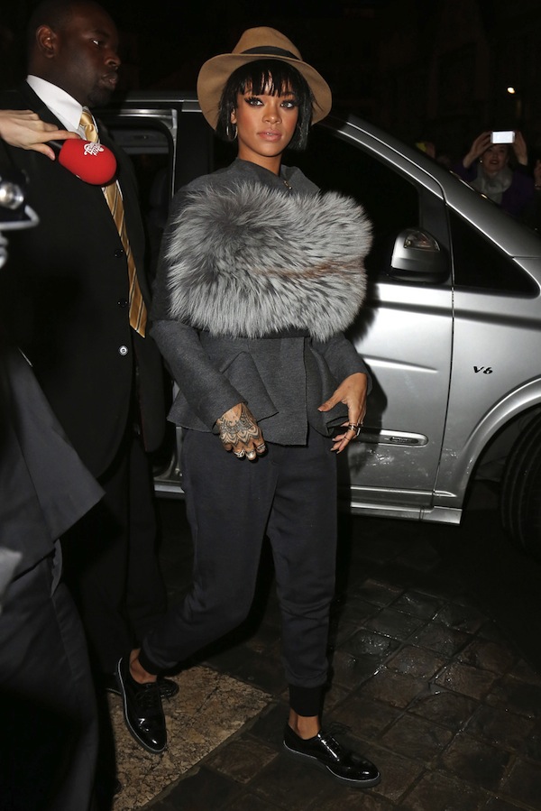 Rihanna attends Lanvin show during Paris Fashion Week - Ready to Wear Autumn Winter 2014/2015 in Paris