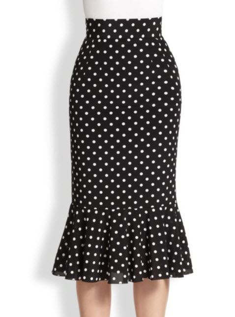 dolce-gabbana-polka-dot-silk-trumpet-skirt