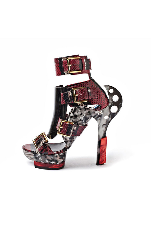 0 Nicki Minaj's Instagram Alexander McQueen Spring 2014 Red Snake Buckled Plexiglass Sandals