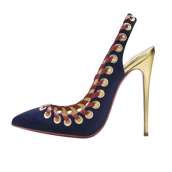 Christian Louboutin Ostri Sling 120 Suede Version Eclipse fall winter 2014