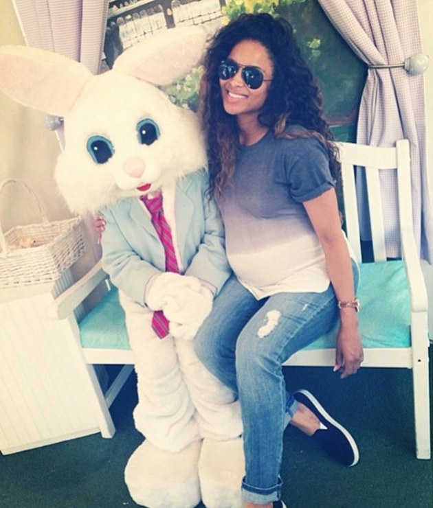 Ciara Poses with the Easter Bunny