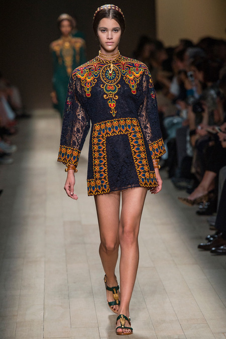Kris Jenner's Instagram Valentino Spring 2014 Velvet Embroidered Dress