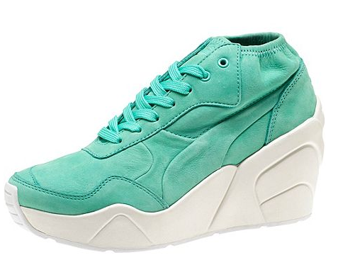 kat graham puma trinomix lace wedge sneakers turquoise