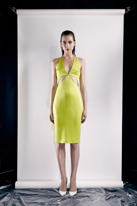 5  Solange Knowles Family Photo Cushnie et Ochs Resort 2014 Cut Out Yellow Dress