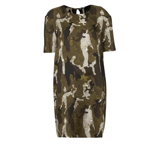 9 Beyonce's Instagram Topshop Camouflage Silk Camo Tee Dress