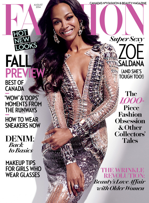 Zoe Saldana for Fashion Magazine August 2014