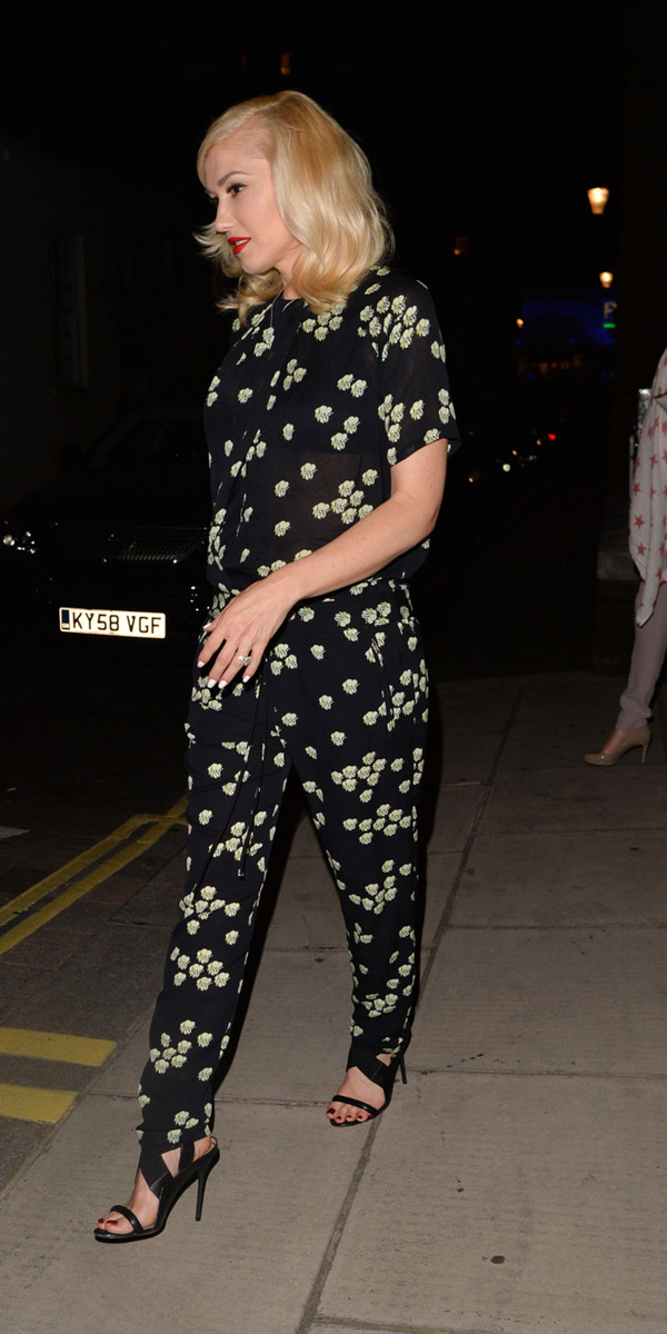 Gwen Stefani and her husband Gavin Rossdale seen leaving Locanda Locatelli restaurant in London