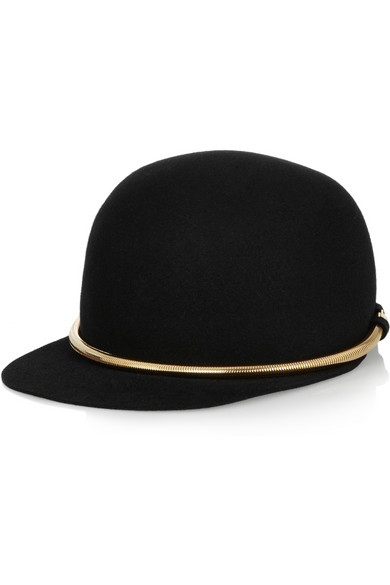Beyonce's Instagram Lanvin Chain Embellished Black Felt Hat and Topshop Skinny Rib Crop Top