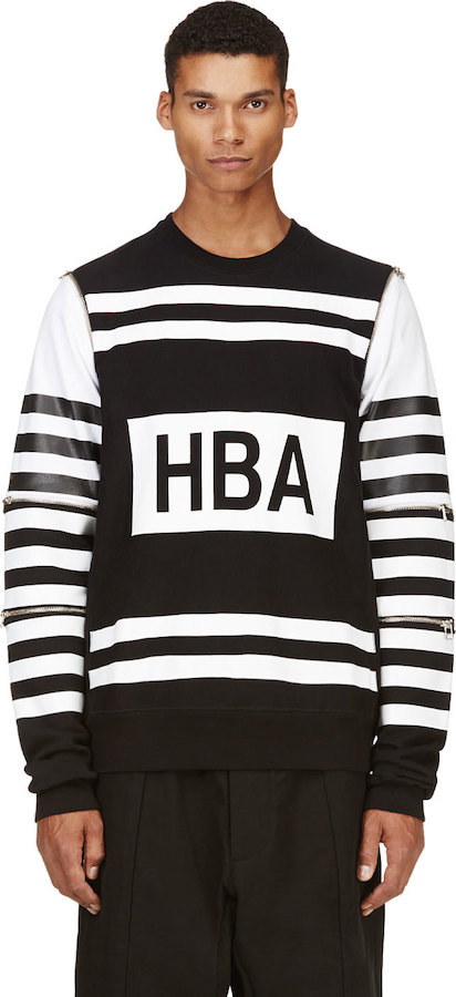 Ciara's Beverly Hills Dinner Hood by Air Black & White Triple Zip Sleeve Sweatshirt
