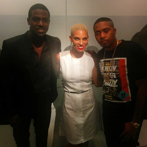 Lance Gross, Goapele, and Nas At Lance Gross' Greyscale Art Exhibition