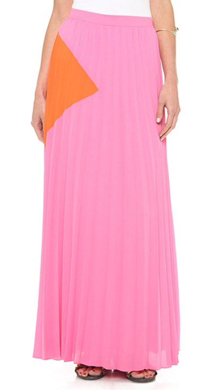 line-and-dot-pleat-maxi-skirt