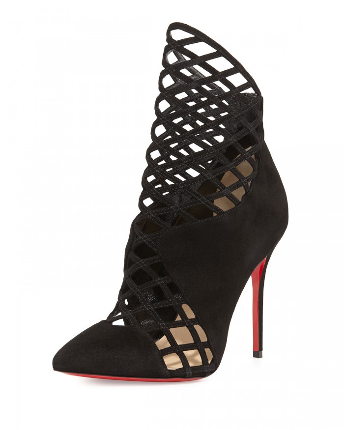 Christian Louboutin Mrs Boulglione Cutout Red Sole Bootie