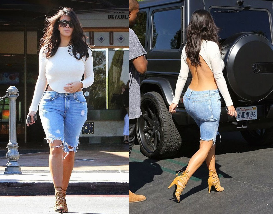 Kim Kardashian Wears Lace Corset & Jeans for Miami Outing: Photo