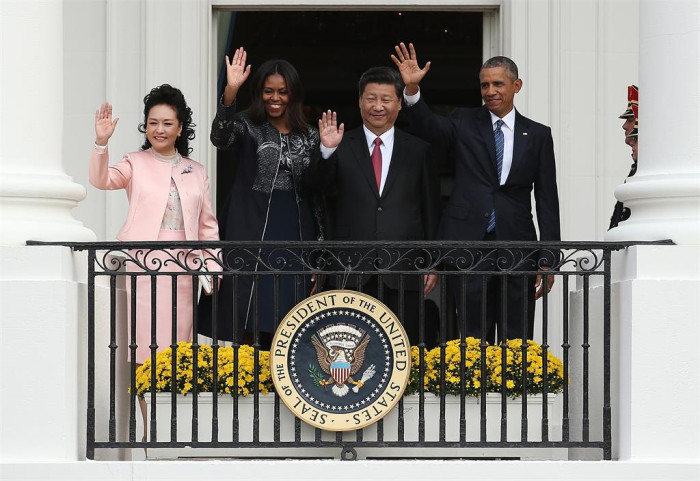 First Lady Michelle Obama Wears 3.1 Phillip Lim Spring 2016 Midnight and  Chinese President Xi Jinping and Madame Peng Liyuan
