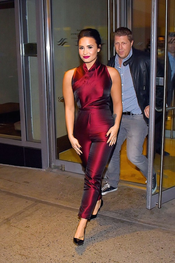 Demi-Lovato-new-york-city-nyc-iris-van-harper-red-sleeveless-jumpsuit