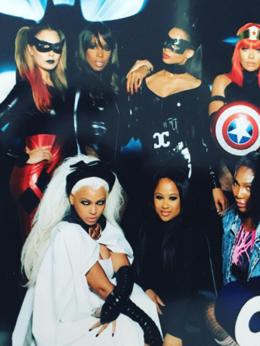 Kelly Rowland, Lala Anthony, Ciara, Beyonce, Angie Beyince, Serena Williams, and more posed together at Ciara’s Halloween themed birthday party