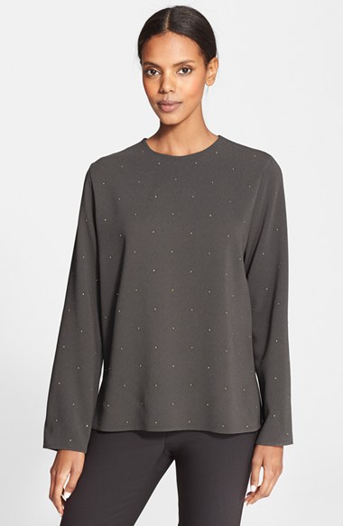 Kelly Rowland's NBC Studios Stella McCartney Gray Dot Embellished Sweatshirt and Sweatpants