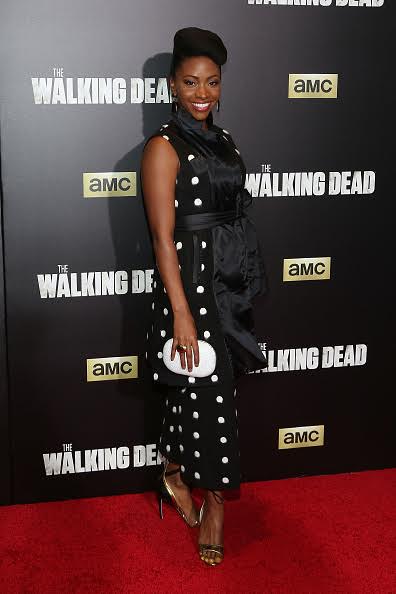 Teyonah Parris's The Walking Dead Season 6 Premiere Lie Sang Bong Polka Dot Dress and Alejandra Ingelmo Sandals