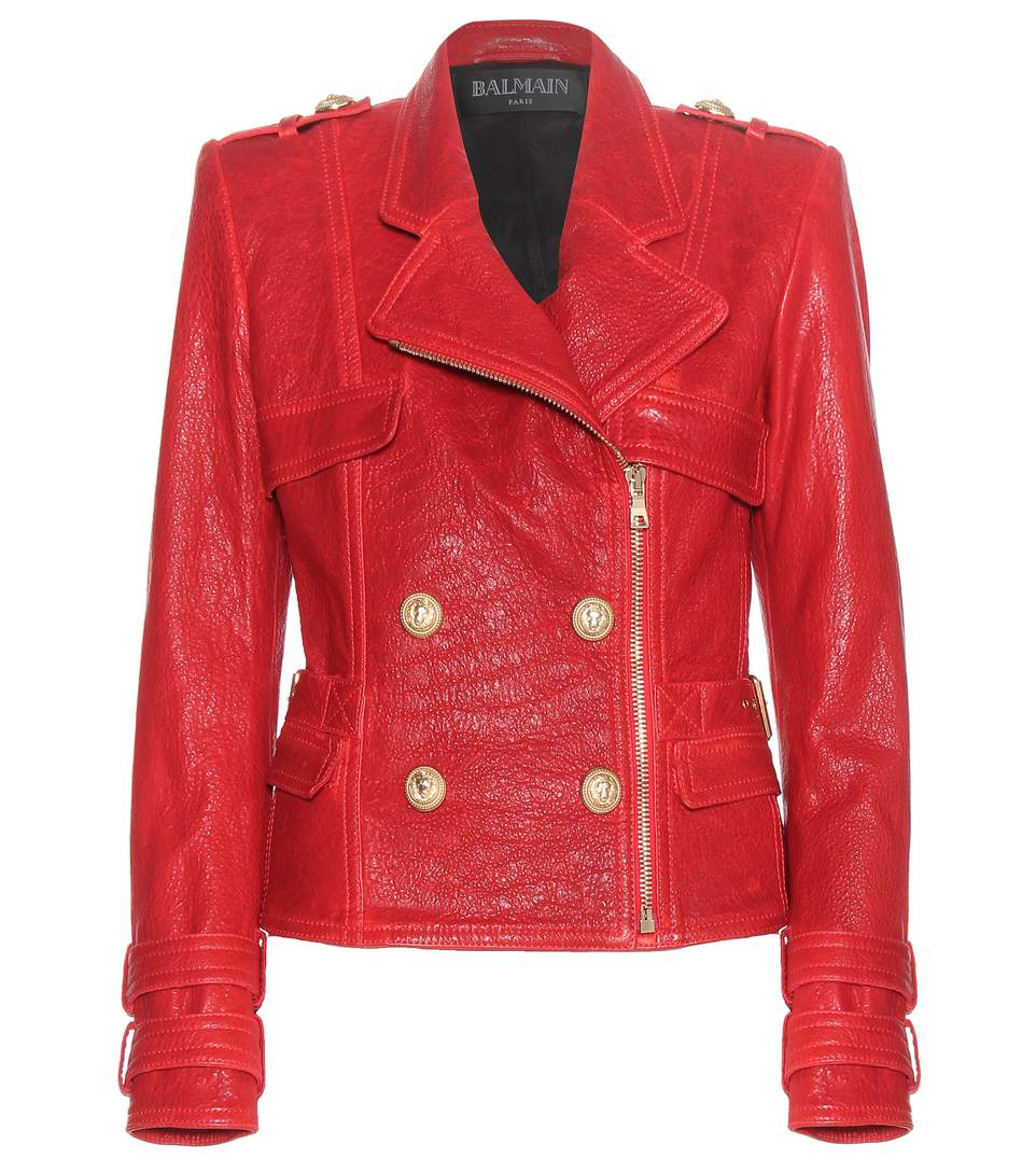 Splurge: Mariah Carey's Beverly Balmain Leather Button Jacket