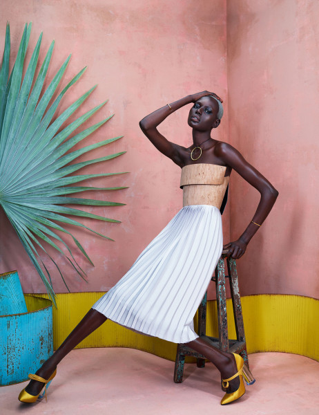Ajak Deng and Maria Borges Star in Photoshoot Featuring African Designers5