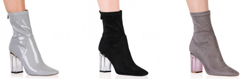 perspex heel ankle boots