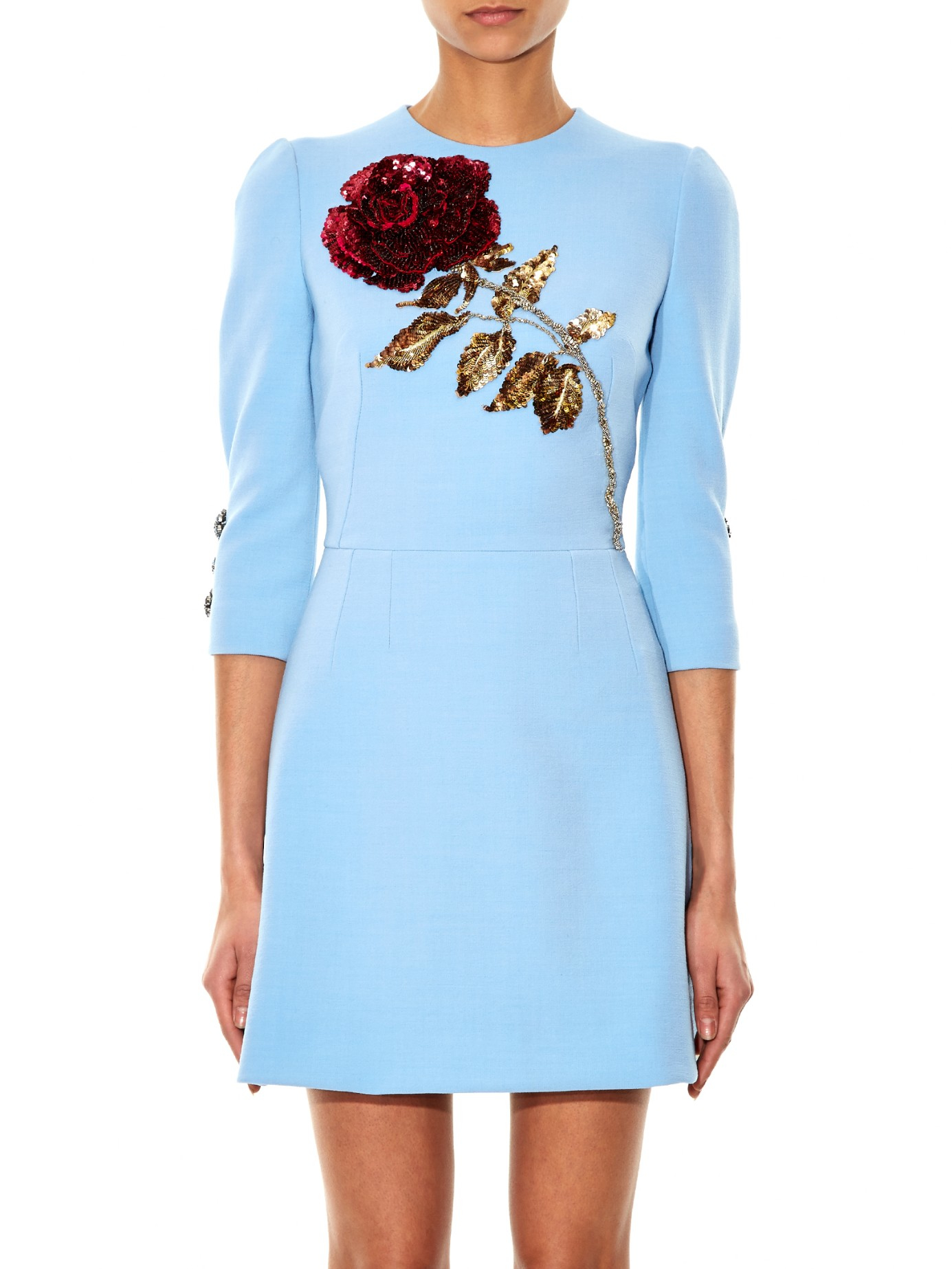 dolce and gabbana blue and white dress