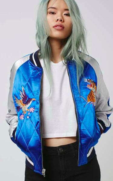 Topshop Reversible Embroidered Bomber 2