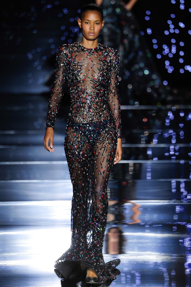 Jennifer Lopez in Awful Naked Embellished Zuhair Murad Gown