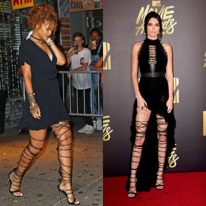 Who-Wore-it-Better-Rihanna-vs-Kendall-Jenner-in-DSquared2s-Thigh-High-Lace-Up-Sandals